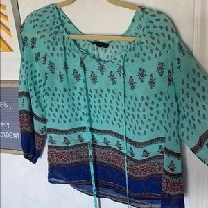 Sheer paisley quarter sleeve